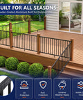 Top Shelf Aluminum Stair Railing Kit For Outdoor Decks And Porches Thirty Six By Seventy Two Inch modular handrail set on deck.