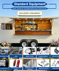 Built Different 18 Foot White Prefab Food Trailer For Catering Hustles Featuring Slick Service Windows Heavy Gauge Steel Frame Plug And Play Kitchen Setup Ride Or Die Quality with standard equipment features.