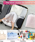 Packing suitcase with 18 Pack Travel Shoe Bags For Packing And Organization, Clear 15.7 X 11.8 Inch Storage Bags displayed