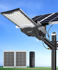 Ultra Bright 10000W Solar Street Lights Outdoor For Parking Lots And Yards 6500K Dusk To Dawn IP67 Waterproof Flood Lamps With 96 LED Beads