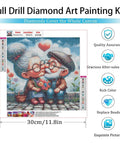Beginner Friendly Diamond Painting Kit For Adults And Grannies With Tools 5D Full Drill Round Diamond Dots Craft Set, 12x12 inch couple scene