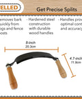Heavy Duty Eight Inch Curved Draw Shave Tool Hog Out Logs And Peel Bark Fast Durable Carbon Steel Edge with wood handles.