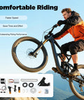 Person on mountain bike with 350W 36V E Bike Conversion Kit Twist Style Waterproof For Common Bike Fits Most Bicycle Wheels Sprocket Mounts On Spokes Battery And Charger Not Included Ready To Boost Your Ride components displayed