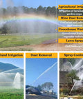 Field irrigation using 2 Inch Farm Irrigation Spray Gun For Farmland Sprinkler System With 360 Degree Adjustable Coverage Large Area Watering Replacement Nozzle Set Pro Grade Auto Rotating Sprinkler Head For Field Irrigation.