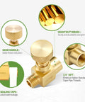 Needle valve, brass, Litorange, 2-pack, 1/4-inch NPT male to 1/4-inch NPT female