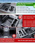 Center Console Organizer Tray For Full Console With Bucket Seats Fits 2014 2018 Chevy Silverado GMC Sierra 1500 And 2015 2019 Silverado Sierra 2500HD 3500HD Storage Compartment For Your Truck compatibility guide.