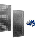 Stainless Steel Pegboard LocBoard Set Of 2 For Garage And Home Storage, 18 By 36 Inches, Hidden Hardware Wall Panels With Mounting Screws