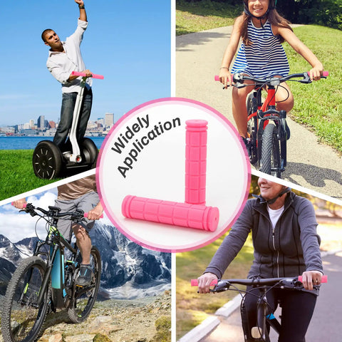 Non Slip Mushroom Style Bike Handlebar Grips For Kids And Grownups, Soft Durable TPR Rubber Bicycle Grips 4.7 Inch Inner Diameter 22mm, Fits Scooter Mountain BMX Tricycle Wheelchair Seadoo And More shown in various applications