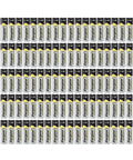 Top Tier Alkaline Aa Batteries 100 Count Bulk Pack Long Lasting 1.5 Volt Power For Game Controllers And Home Gadgets displayed in rows.