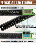 Digital Angle Finder Protractor 2 In 1 Miter Saw Ruler 7 Inch 200mm ABS high accuracy tool with large LCD screen and clear scale marks.