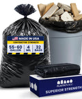55 Gallon Heavy Duty Contractor Bags 4 Mil Puncture And Tear Resistant Trash Liners 38 X 58 Inch Built For Rough Jobs 32 Bags