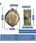 Diagram of Vintage Victorian Twist Bell With Key Plate Mechanical Doorbell For Home Brass Calling Bell With Elegant Finish