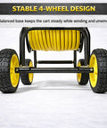 Stable 4-wheel design of Heavy Duty Hose Reel Cart With Wheels Capacity Up To Two Hundred Fifty Feet Of Five Eighth Inch Hose