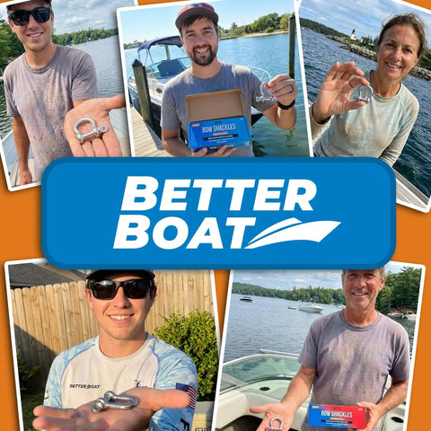 Collage of people holding Beefy 316 Stainless Steel D Ring Shackles 4 Pack One Quarter Inch Mini Bow Or Clevis Anchor Shackles