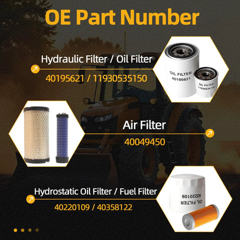 All In One Maintenance Filter Kit For LS Tractor MT125 Oil Filter 11930535150 Fuel Filter 40358122 Air Filter 40049450 Hydraulic Filter 40195621 Hydrostatic Oil Filter 40220109