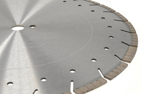 14-Inch MultiPurpose Segmented Turbo Rim Diamond Blade With Castellated Segments Undercut Protection 0.590 Inch Raker