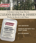 Trail Ready Camp Soap Sheets For Hiking And Camping 25 Perforated Travel Sheets Delivering 50 Washes Instantly Dissolves