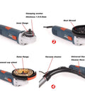 Universal 5 Inch Angle Grinder Slurp Guard Dust Shroud With Quick Clamp Fitting And Shop Vac Hose Adapter For 39 To 51mm Grinders with dust shroud and hose adapter.