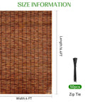 Reed Fence Roll Privacy Screen For Garden Balcony And Patio Outdoor Space Brown 4 Feet By 16.4 Feet size info with zip ties
