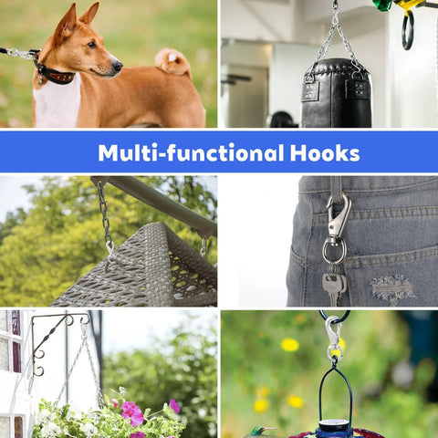 YBEATY 3.5-inch stainless steel swivel snap hooks; multi-use clips for leash, keychain, plant hanger, flagpole.