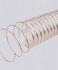 Flexible Dust Collection Hose 45mm One Point Eight Inch Clear Extraction Pipe with steel wire spiral close-up for woodworking.
