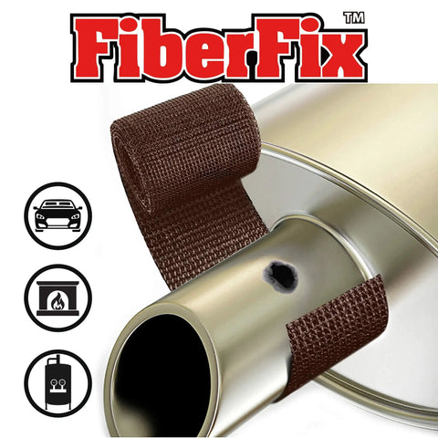 Heat Wrap That Hardens Like Steel For Exhaust Pipes And High Temp Repairs 2 Inch Roll Durable Fix shown on exhaust pipe