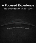 Massive 49 Inch Curved Ultrawide Monitor With Dual QHD 5120x1440, 32:9, HDR400, 120Hz VA Panel from top, showing 1500R curve.