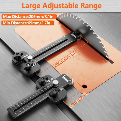 Thin Rip Table Saw Jig With Push Block And Dual Pulleys for precision repeatable narrow strip cuts on table saw with ruler