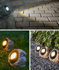 Rock Solar Garden Lights With Hella Bright LEDs Solar Powered Landscape Lighting illuminating pathways and gardens at night.