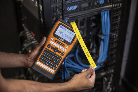 Heavy Duty Industrial Label Printer Hooks Up Smooth Via Bluetooth Features Dual Auto Cutters used for labeling cables.