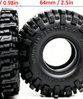 1.0 Crawler Tires 64x25mm Mud Slingers Super Soft Sticky For RC Crawlers side and tread view