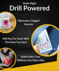 Drill Powered Paint Shaker Electric Spray Can Mixer eliminates clogged nozzles and shakes cans without elbow pain.