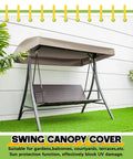Replacement Canopy Top For Model GCS00395A 3 Seater Outdoor Patio Swing Canopy Cover 92 Inches By 46.5 Inches Fabric Only