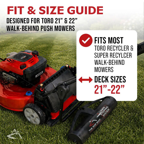 Fit and Size Guide for Lawn Striping Kit For Toro 21 Inch And 22 Inch Walk Behind Mowers With Weighted Rear Roller