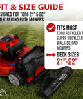 Effortless Lawn Striping Kit For 21 Inch And 22 Inch Toro Recycler Walk Behind Mowers No Tools Needed Quick Setup Creates Pro Grass Stripes With A Dry Sand Roller Not Included shown with fit guide