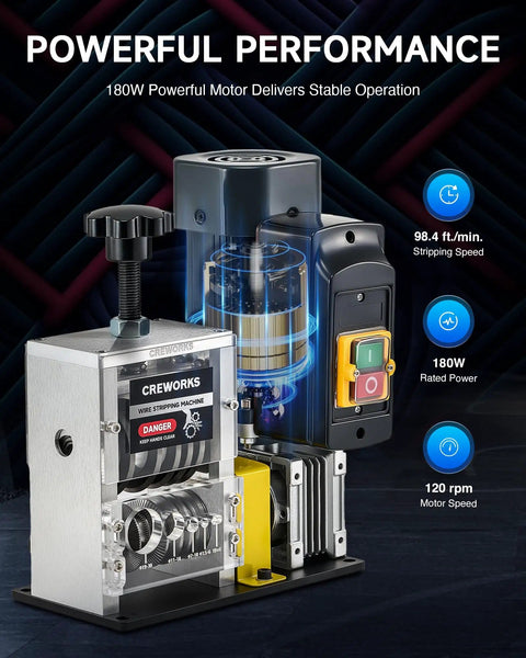 180W Automatic Wire Stripper Machine With Five Blades For Scrap Wire From 0.06 To 1.18 Inches Fast Electric Wire Stripper