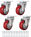 3 Inch Swivel Casters Set Of 4 Heavy Duty Plate Casters With Premium Polyurethane Wheels Load Bearing 2200 Lbs Total 550 Lbs Each Free Screws