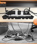 GIFZES Electric Standing Desk With 10 RGB LED Lighting Modes And Power Outlets For Gaming Or Office Setup cable management comparison.