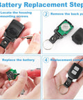 Universal 2 Pack Garage Door Opener Remote Replacement For Chamberlain LiftMaster And Craftsman Opener Models battery steps