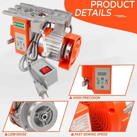 Industrial Sewing Machine Servo Motor 550W 110V AC CW CCW, Three Quarters HP Permanent Magnet Brushless Controller with foot switch