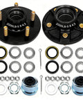 Beefed Up 5 Lug Trailer Hub Kit 4.5 Inch Pattern Fits 1 Inch And 1-1/16 Inch Straight Spindles Up To 2000 Lbs components displayed