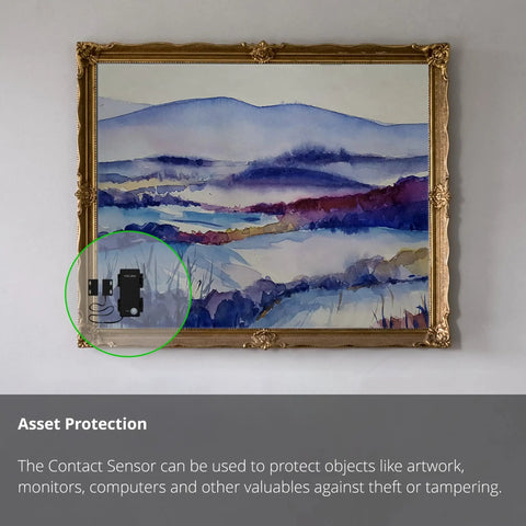 LoRa Smart Outdoor Contact Sensor And Hub Starter Kit With Plug And Play Setup for home security on framed artwork
