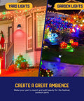 Solar Color Spotlight 2 Pack With 9 Lighting Modes And 38 LEDs RGBW Multicolor Waterproof Outdoor Lights for yard and garden decor