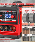Three In One MIG TIG Stick Welder Portable 110V Inverter With controls and wire spools for versatile thickness welding