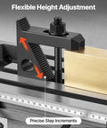 Bulletproof 58 Piece 5/8 Inch T Slot Clamping Kit With 1/2 By 13 Threads For Milling Machine And Drill Press Tables showing adjustable height feature.