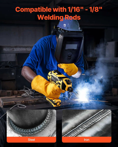 Welder using Portable Handheld ARC Welder 20 To 120 Amp With 5 Level Current Adjustment for 1/16 To 1/8 Inch Welding Rods on metal