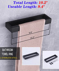 Matte Black SUS304 Stainless Steel Towel Holder Wall Mount Towel Ring And Hanger For Bathroom Lavatory Modern Square Design Rustproof Finish Heavy Duty And Easy Cleaning HG1706-BK