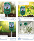 Super Handy Go To All In One Soil Test Kit With Moisture Meter PH Meter Sunlight Intensity Fertility Tester LCD Display Air And Soil Hygrometer And Temperature, hand-held