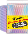 Dope Holographic Bubble Mailers 8 By 12 Inch 25 Pcs Metallic Bubble Mailers Poly Padded Envelopes Self Seal Waterproof Shipping Bags