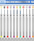 Micro Precision Screwdriver Set For Eyewear Watches And Jewelry With 13 Replacement Bits And Blades Pro Grade Flat Heads 0.6mm To 2.0mm And Phillips 1.2mm To 2.0mm Built For Glasses Sunglasses Watches Computers And Phone Repairs